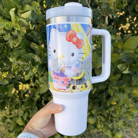 Hello Kitty, Kitchen, Sanrio Hello Kitty Tumbler 4 Oz Stanley Tumbler  With Hand Carry Handle Brand N